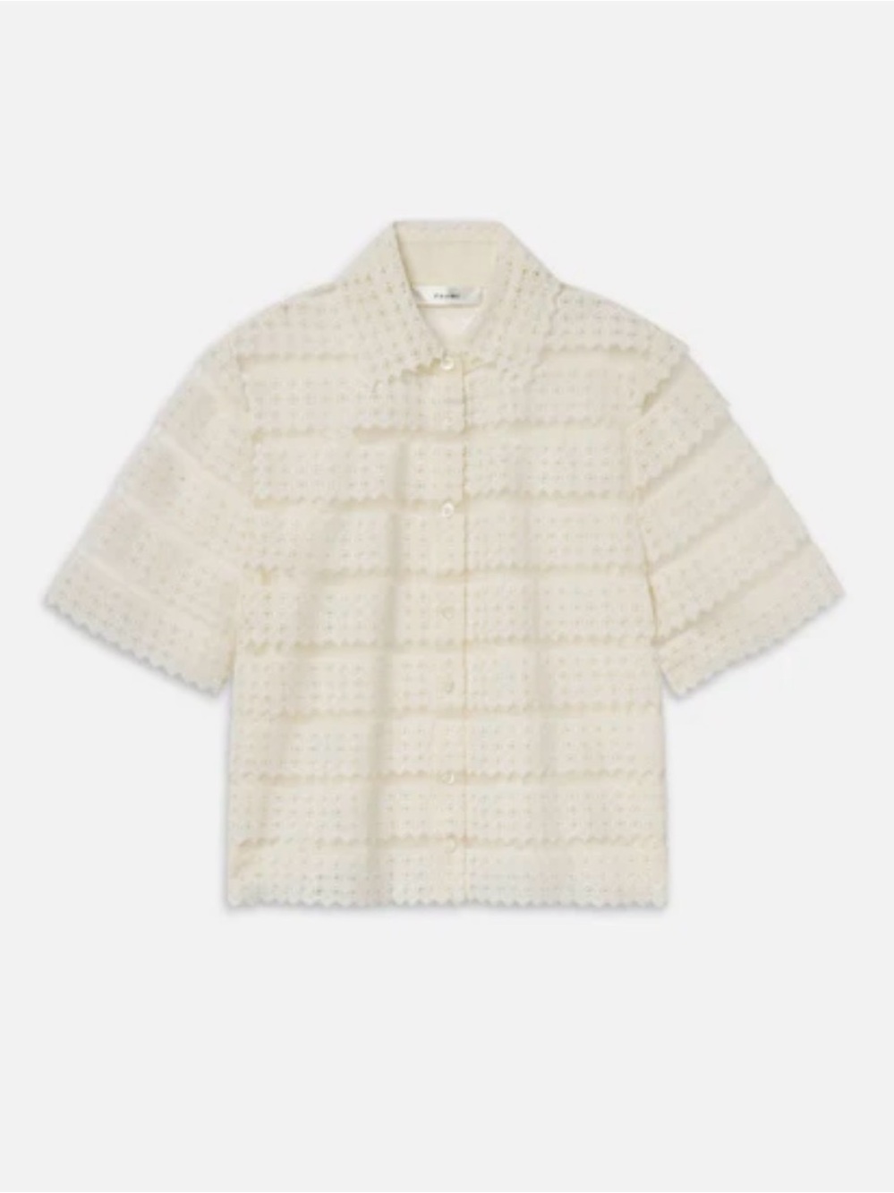 Frame The Lattice Crochet Blouse - Cream